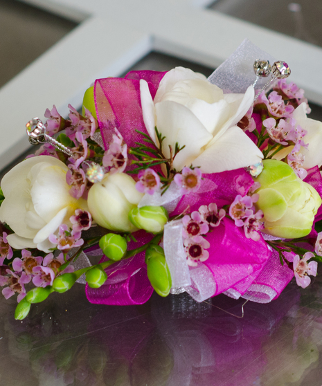 Fuchsia Freesia Corsage