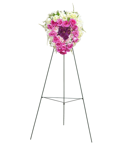 PEACEFUL PINK STANDING HEART WITH EASEL