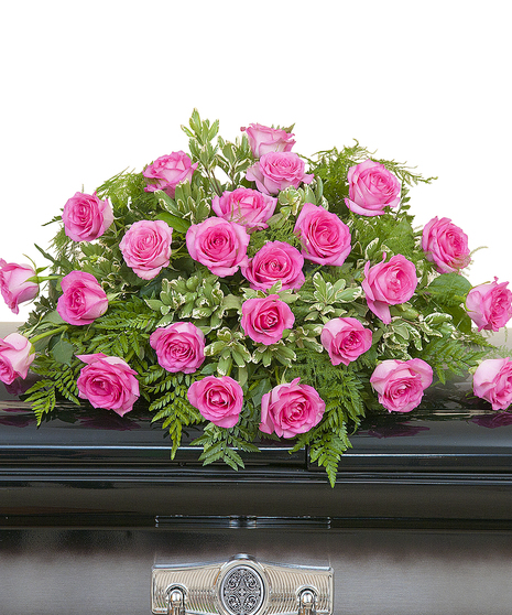 PINK ROSE CASKET SPRAY
