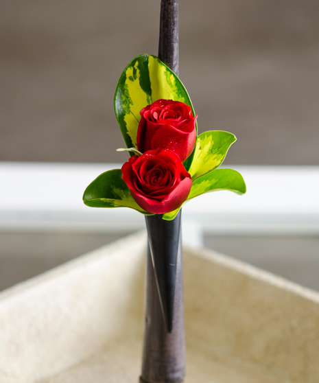 Red Romance Boutonniere