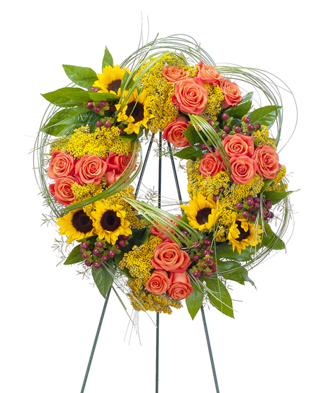 HEAVEN'S SUNSET WREATH WITH EASEL