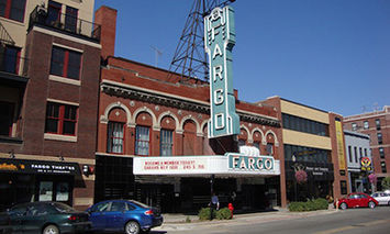 A theatre marquee labeled 
